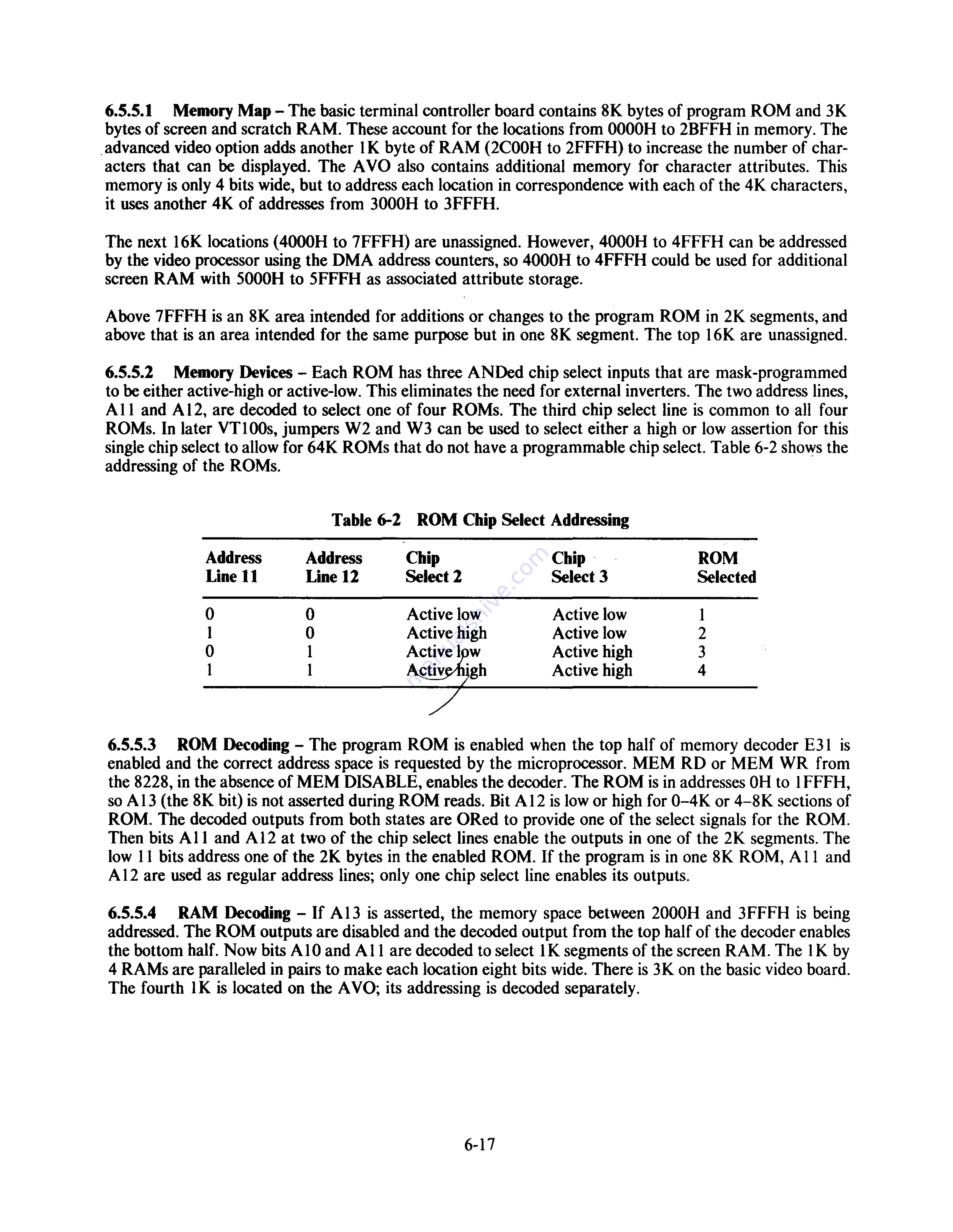 Digital Equipment VT180 Series Technical Manual Download Page 123