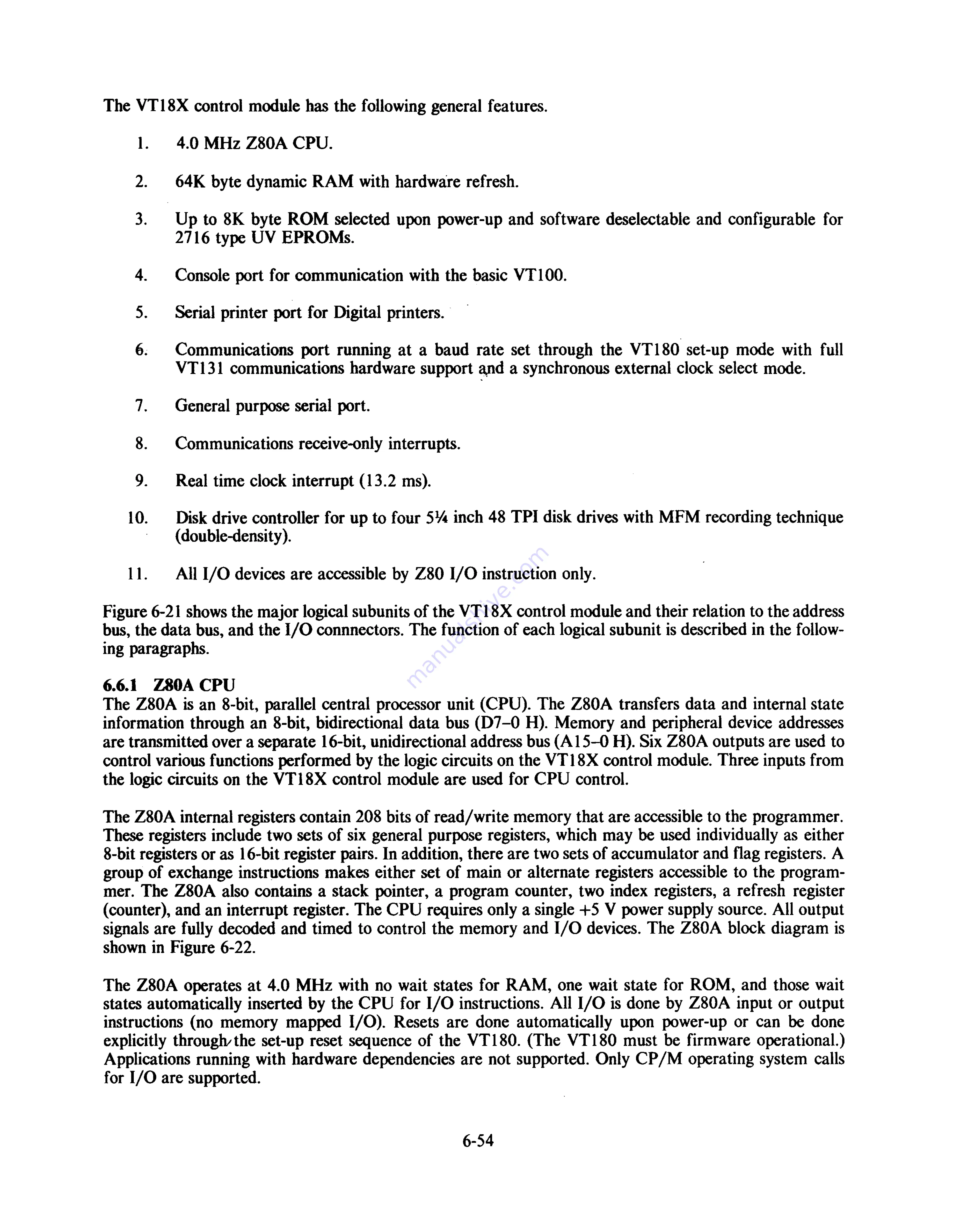 Digital Equipment VT180 Series Technical Manual Download Page 160