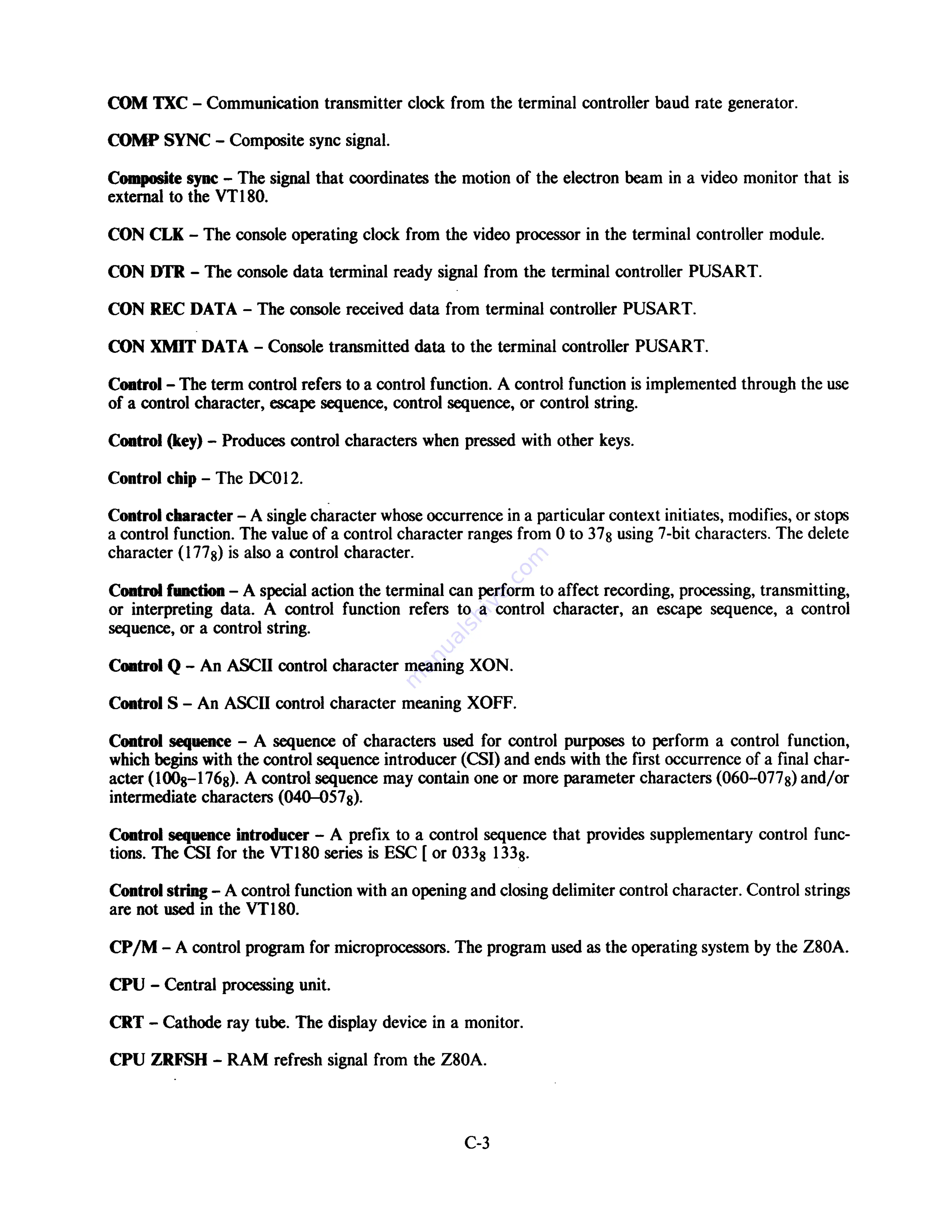 Digital Equipment VT180 Series Technical Manual Download Page 317