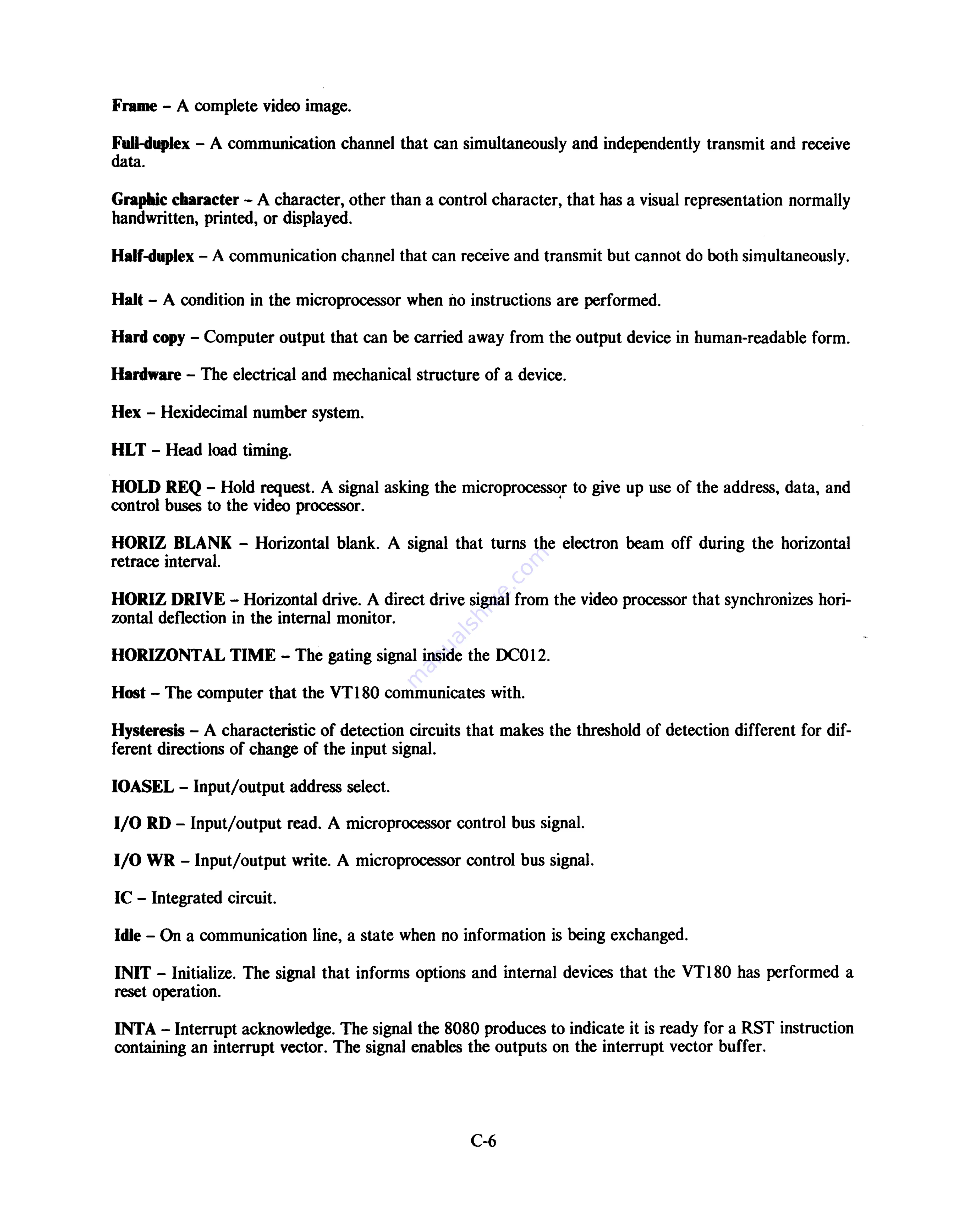 Digital Equipment VT180 Series Technical Manual Download Page 320