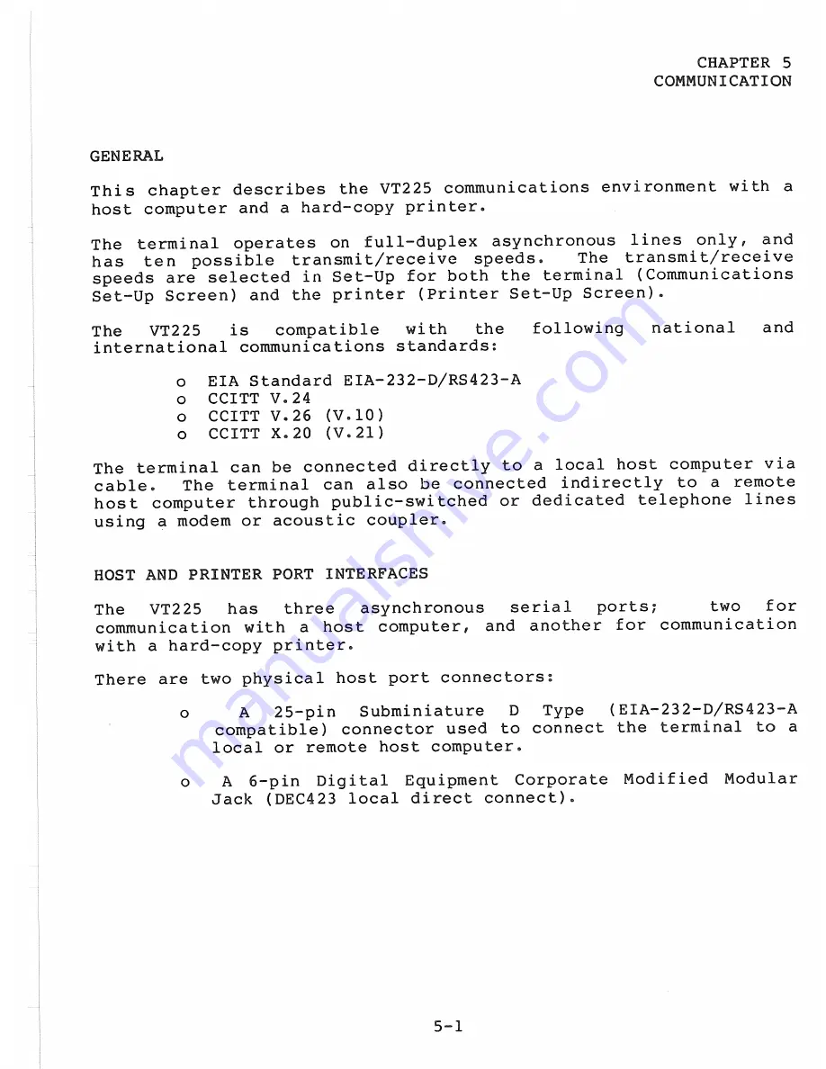 Digital Equipment VT225 User Manual Download Page 107