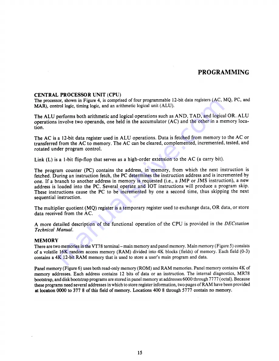 Digital Equipment VT78 Programmer'S Reference Manual Download Page 24