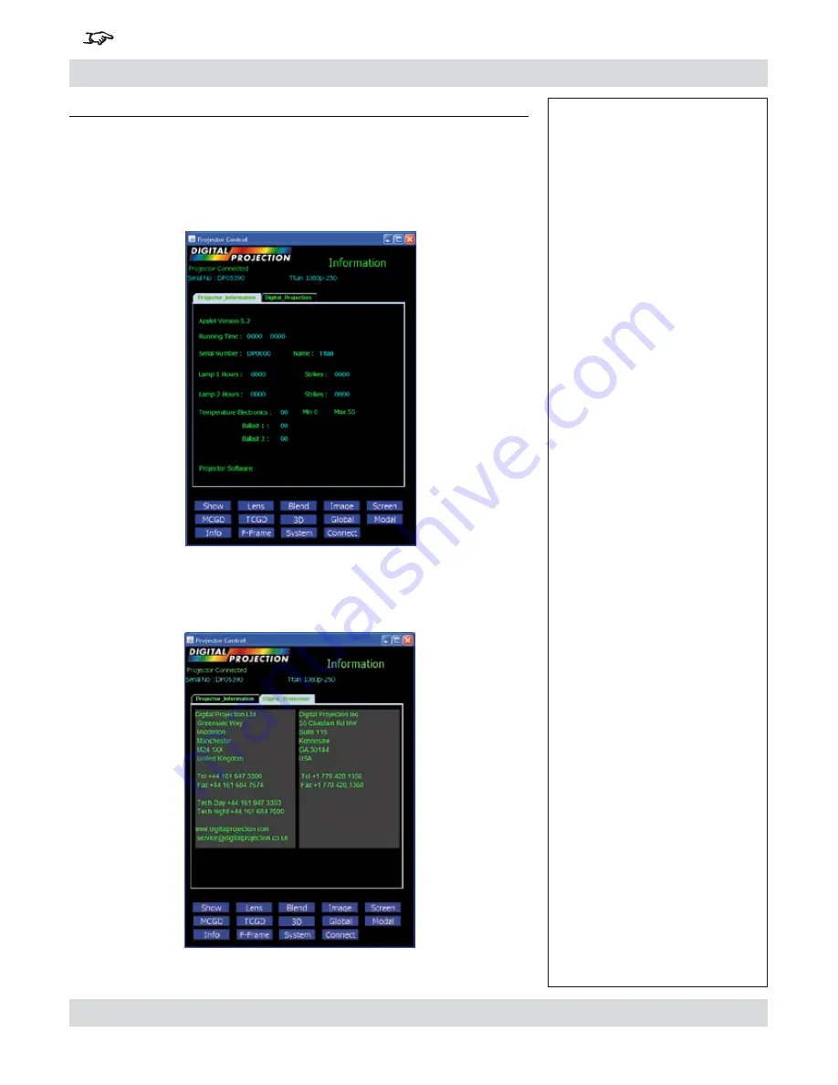 Digital Projection TITAN Dual Fastframe User Manual Download Page 138