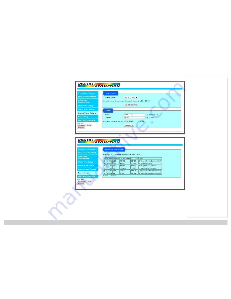 Digital Projection TITAN LASER WUXGA Installation & Quick Start Manual Download Page 96