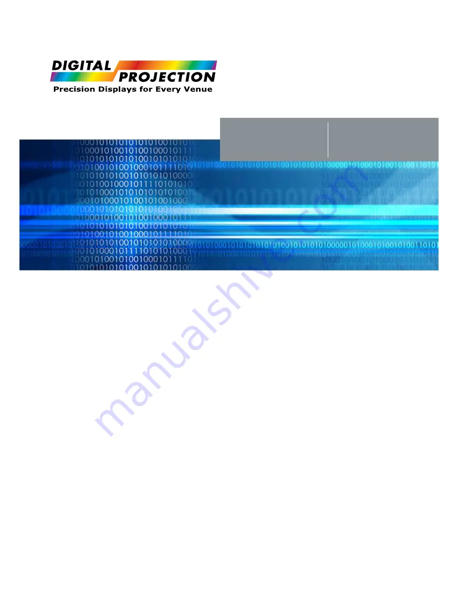 Digital Projection Vision 30 Series Communication Protocol Manual Download Page 1