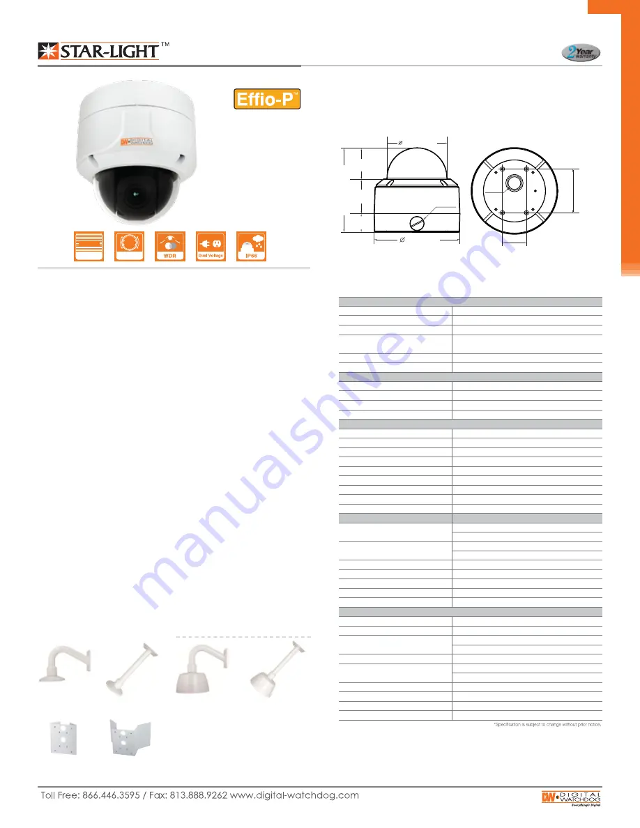 Digital Watchdog DWC-PTZ12x Specifications Download Page 2