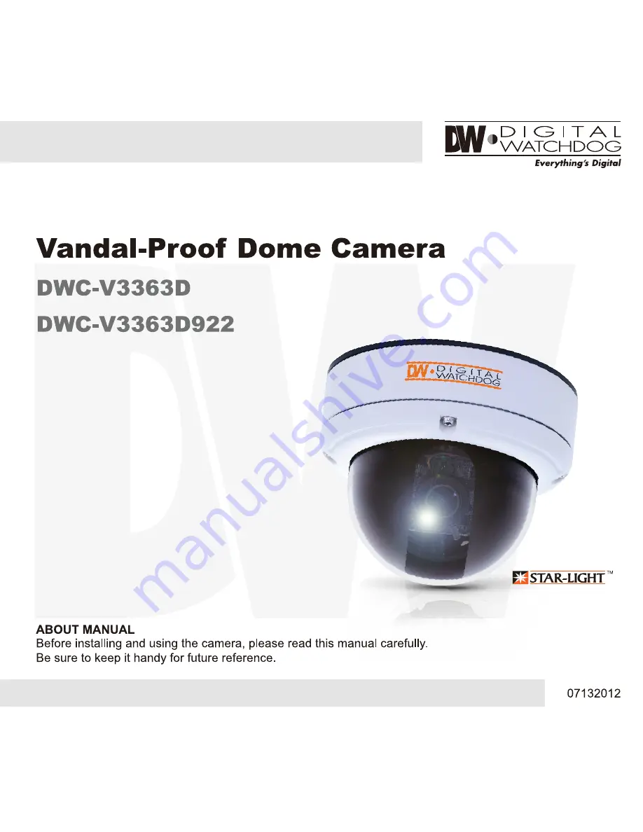 Digital Watchdog DWC-V3363D Скачать руководство пользователя страница 1