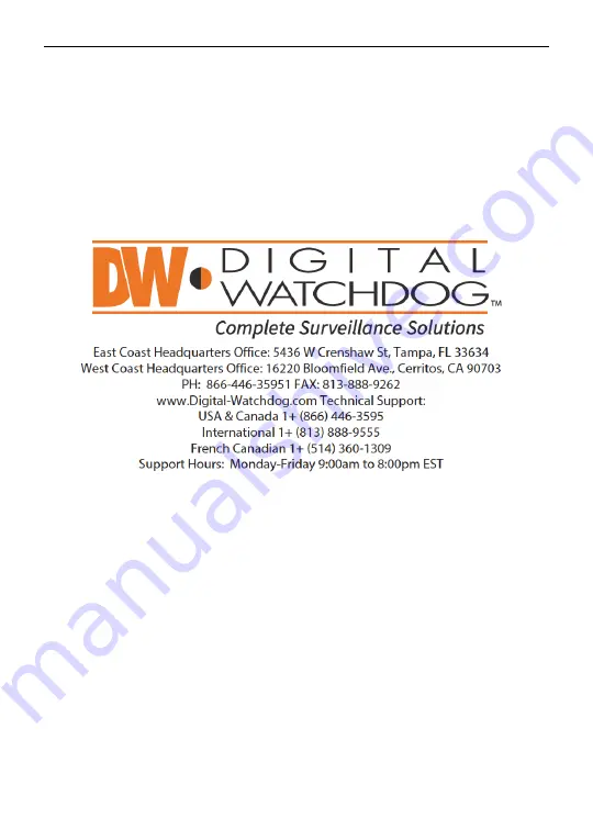 Digital Watchdog DWC-V8553TIR User Manual Download Page 20