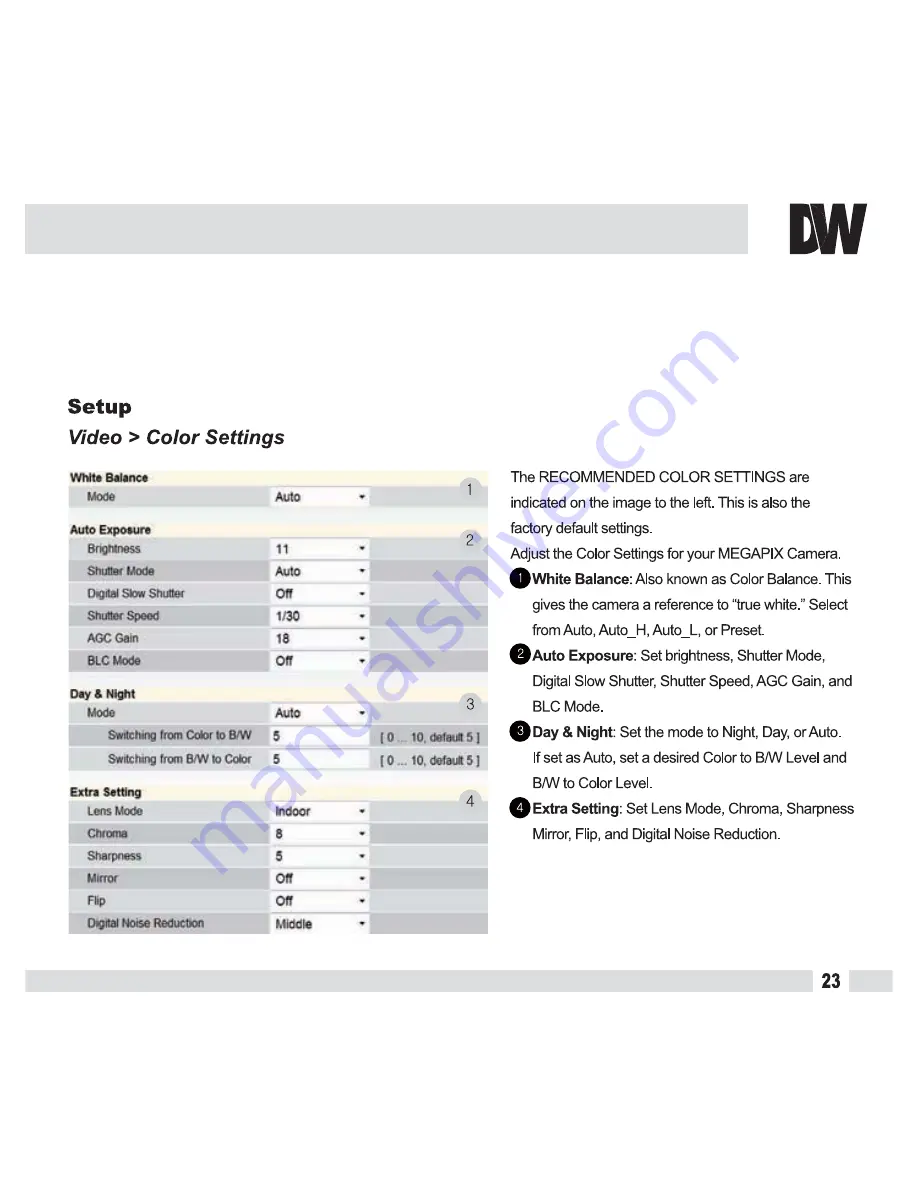 Digital Watchdog MEGApix DWC-MPA20M User Manual Download Page 23