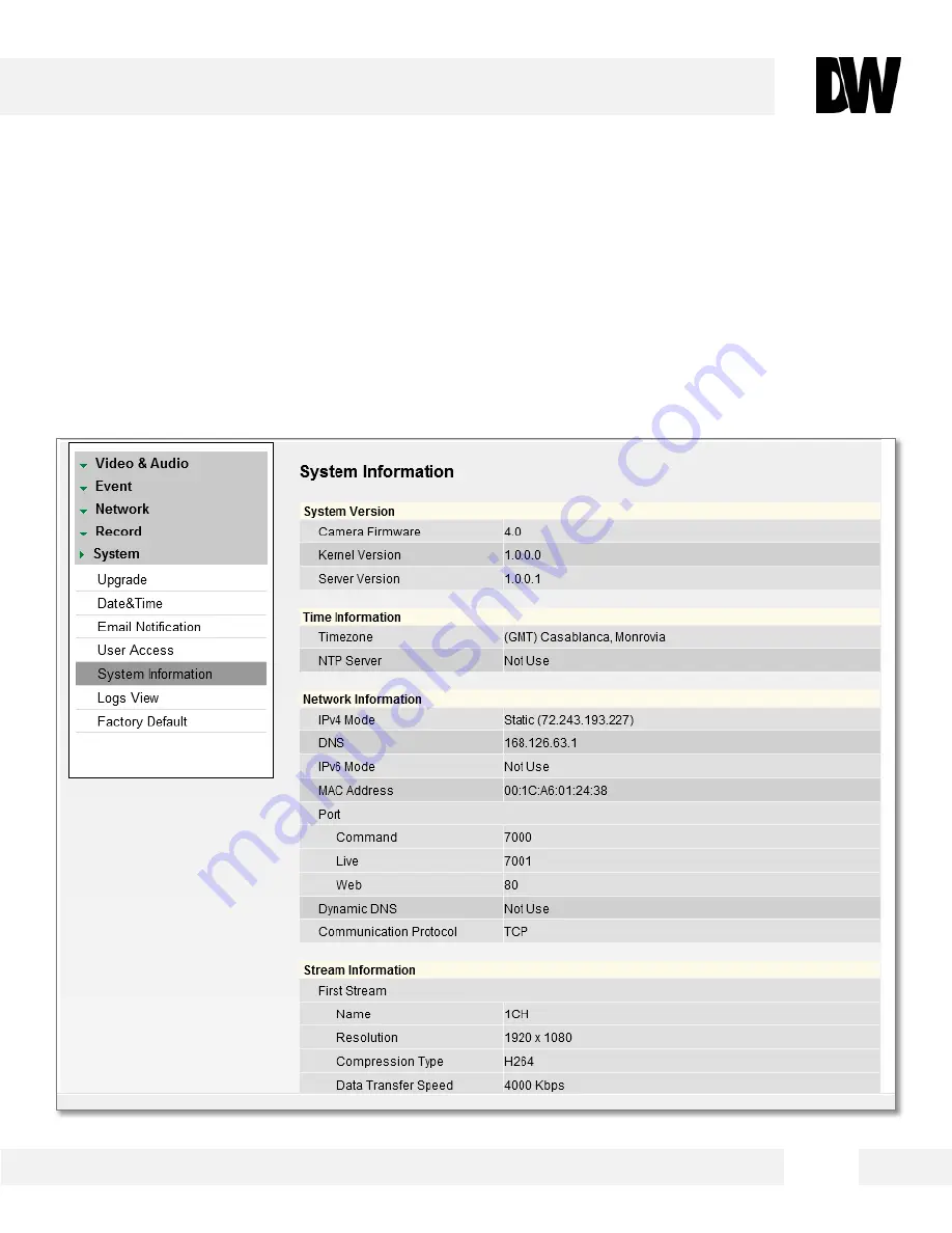 Digital Watchdog MEGApix DWC-MV421D User Manual Download Page 53