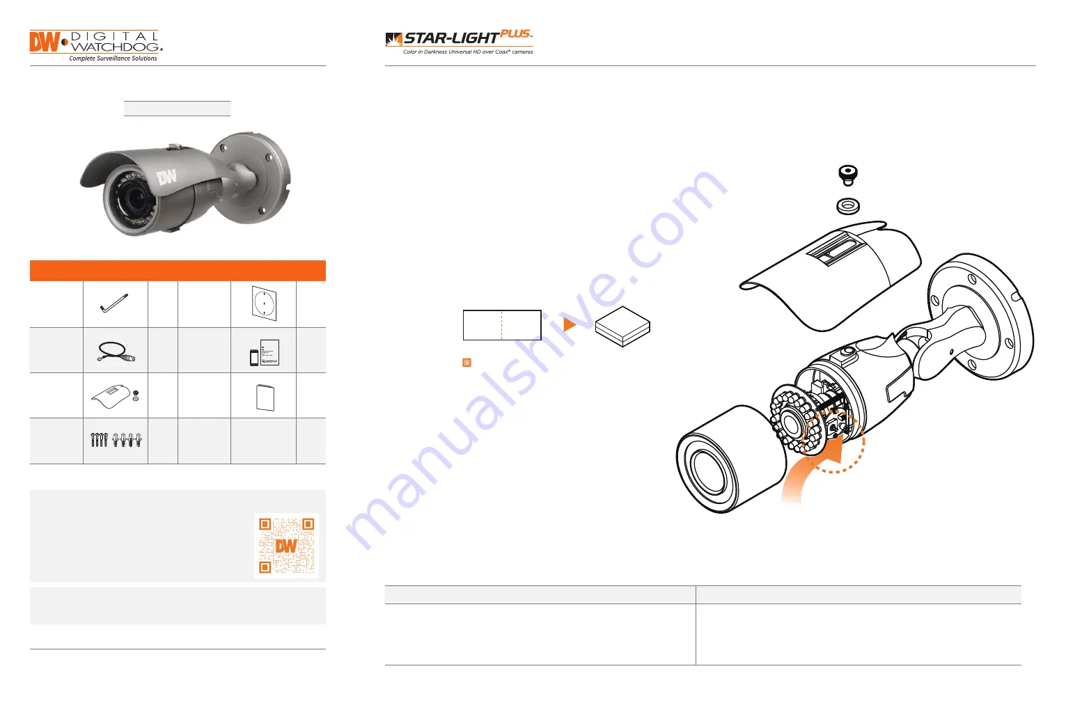 Digital Watchdog Star-Light Plus DWC-B6853WTIR Quick Start Manual Download Page 1