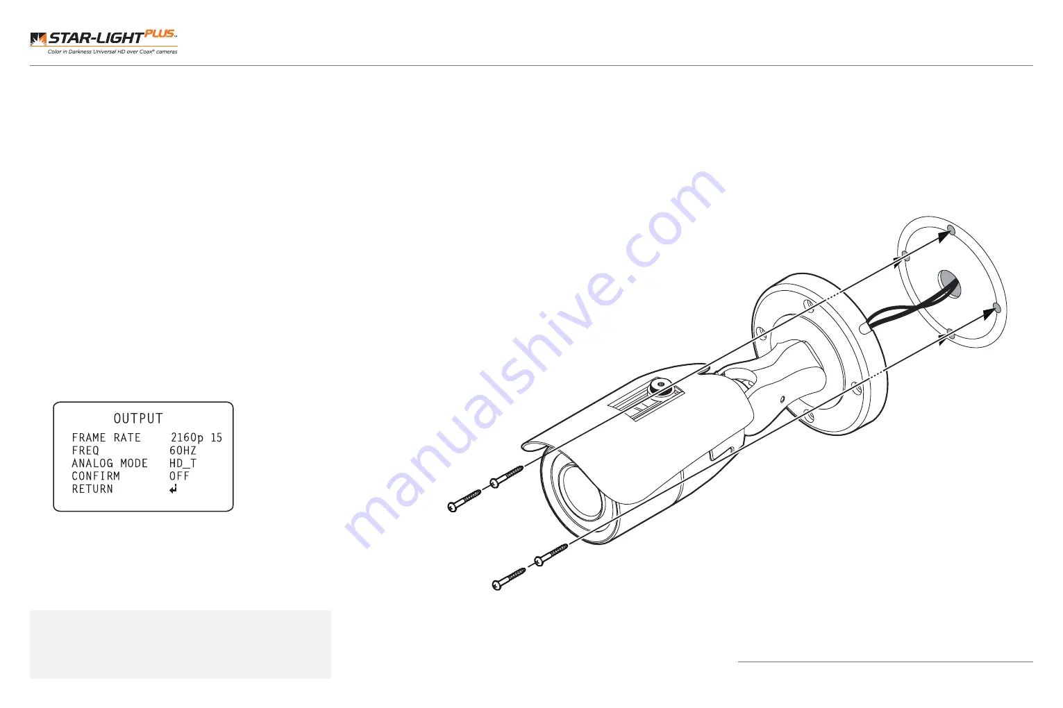 Digital Watchdog Star-Light Plus DWC-B6853WTIR Quick Start Manual Download Page 2