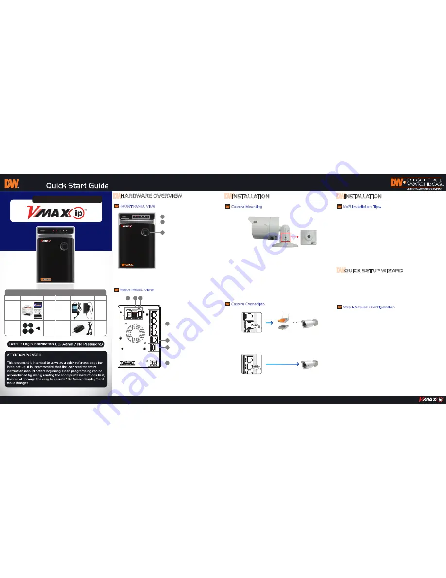 Digital Watchdog VMAX IP Quick Start Manual Download Page 1