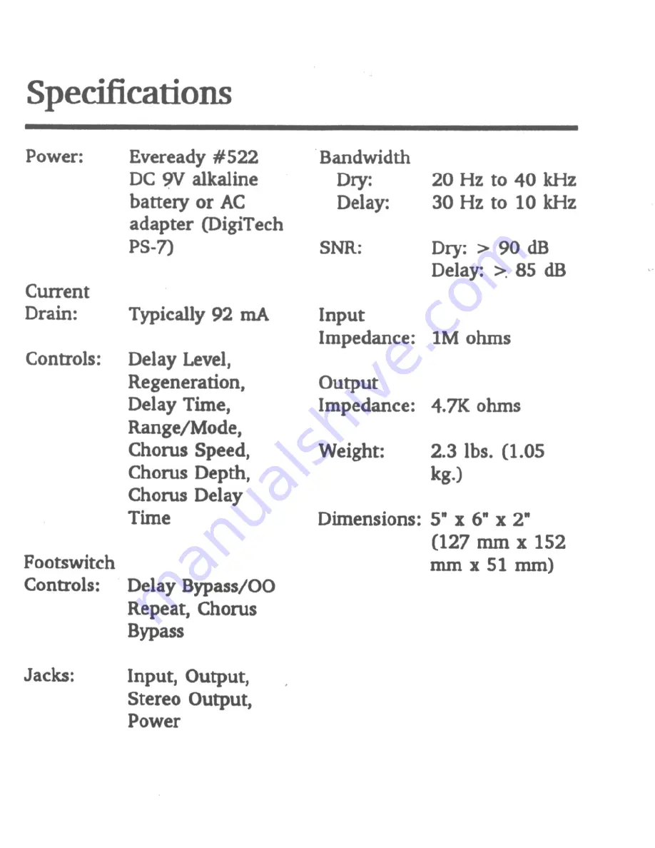 DigiTech PDS2700 Owner'S Manual Download Page 10