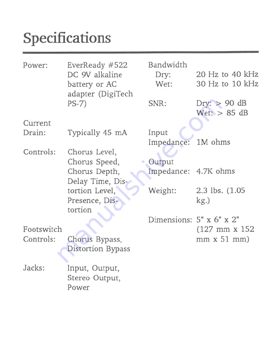 DigiTech PDS2715 Owner'S Manual Download Page 4