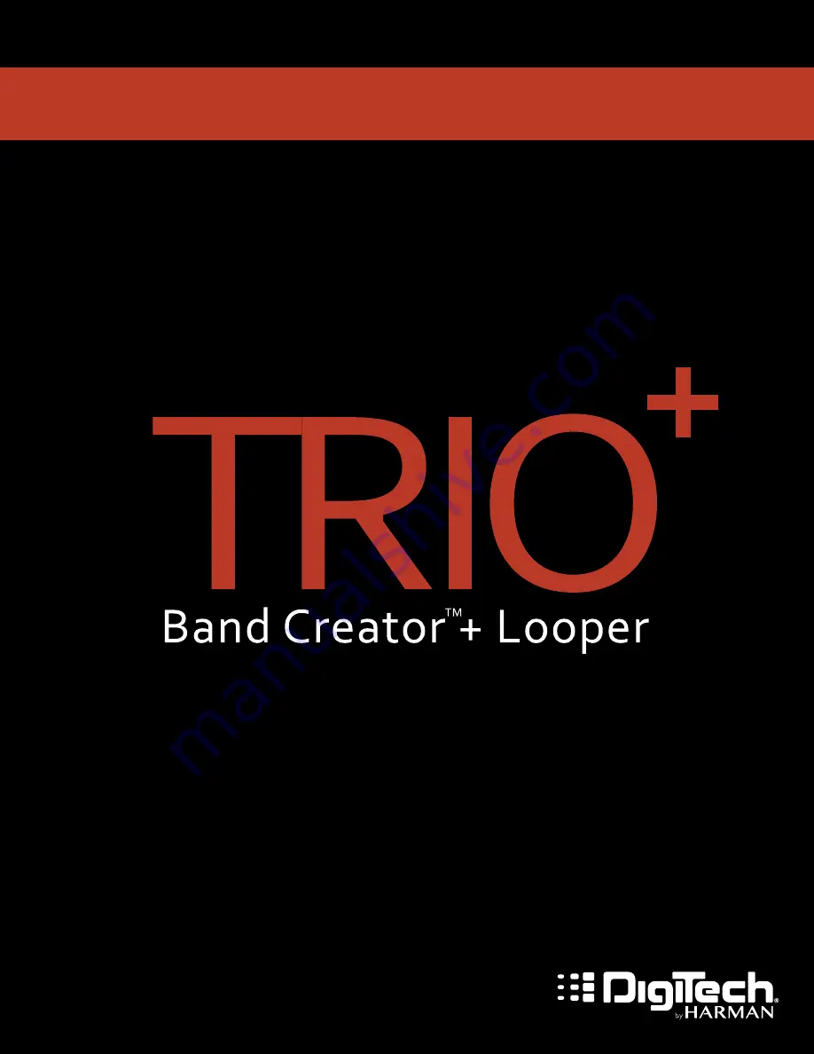 DigiTech TRIO+ Band Creator+ Looper Owner'S Manual Download Page 1