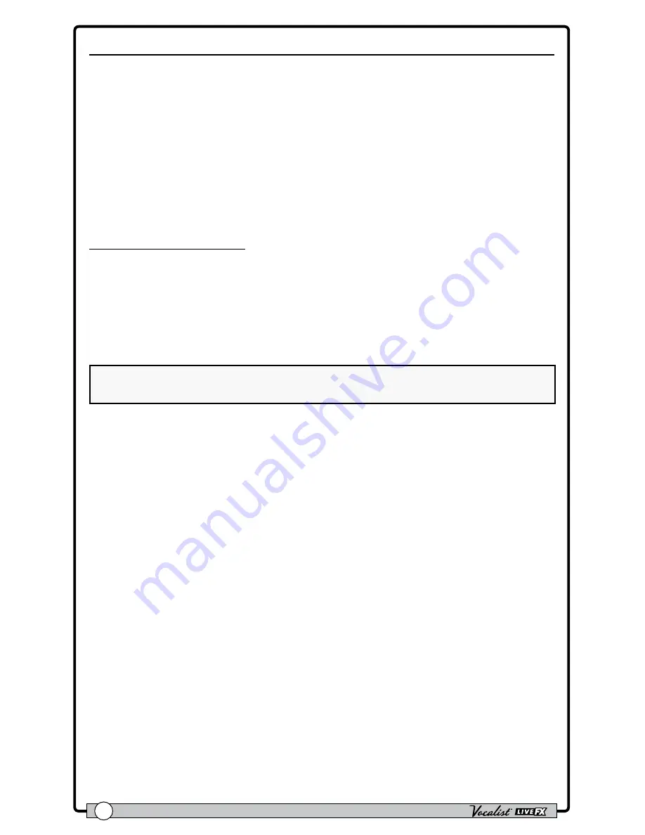 DigiTech Vocalist Live FX Owner'S Manual Download Page 42