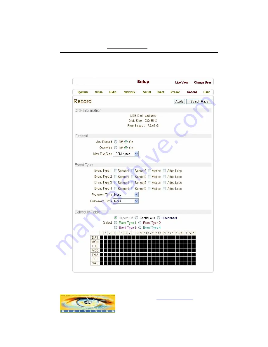 DIGIVISION STREAMERH264 User Manual Download Page 44