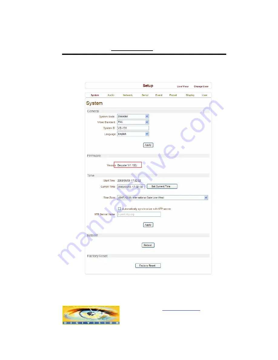 DIGIVISION STREAMERH264 User Manual Download Page 53