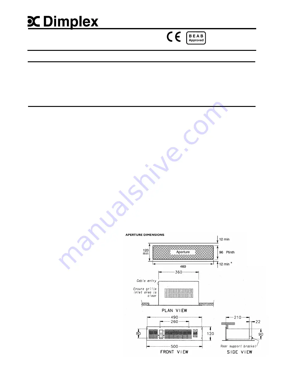 Dimplex BFH24T Installation And Operating Instructions Download Page 1