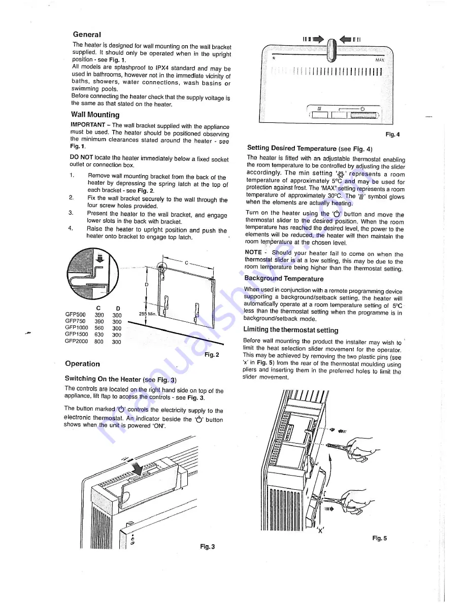 Dimplex PLX 3000 Installation And Operating Instructions Download Page 3