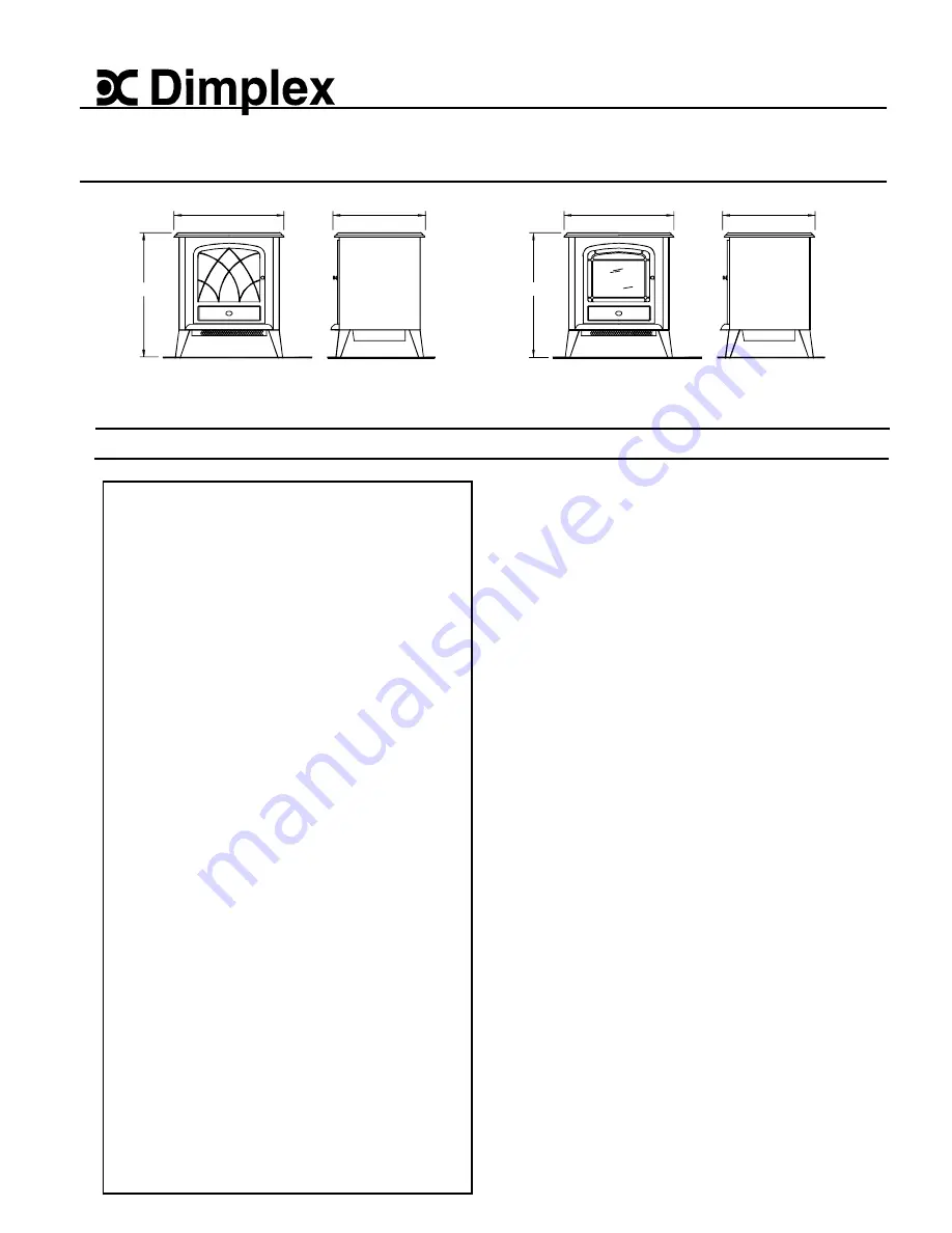 Dimplex RIT20 Installation And Operating Instructions Download Page 1