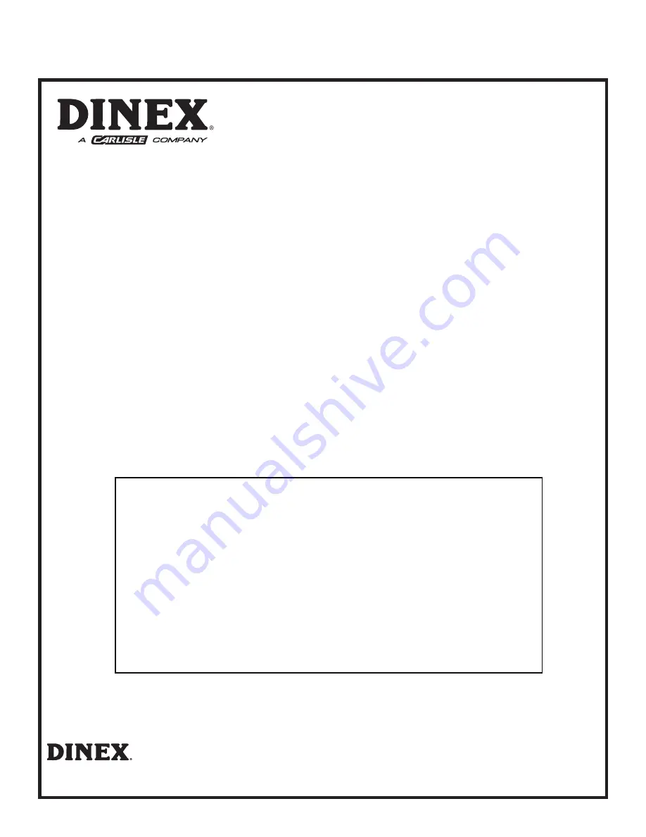 Dinex DXIRAC12LS Operating & Maintenance Manual Download Page 1