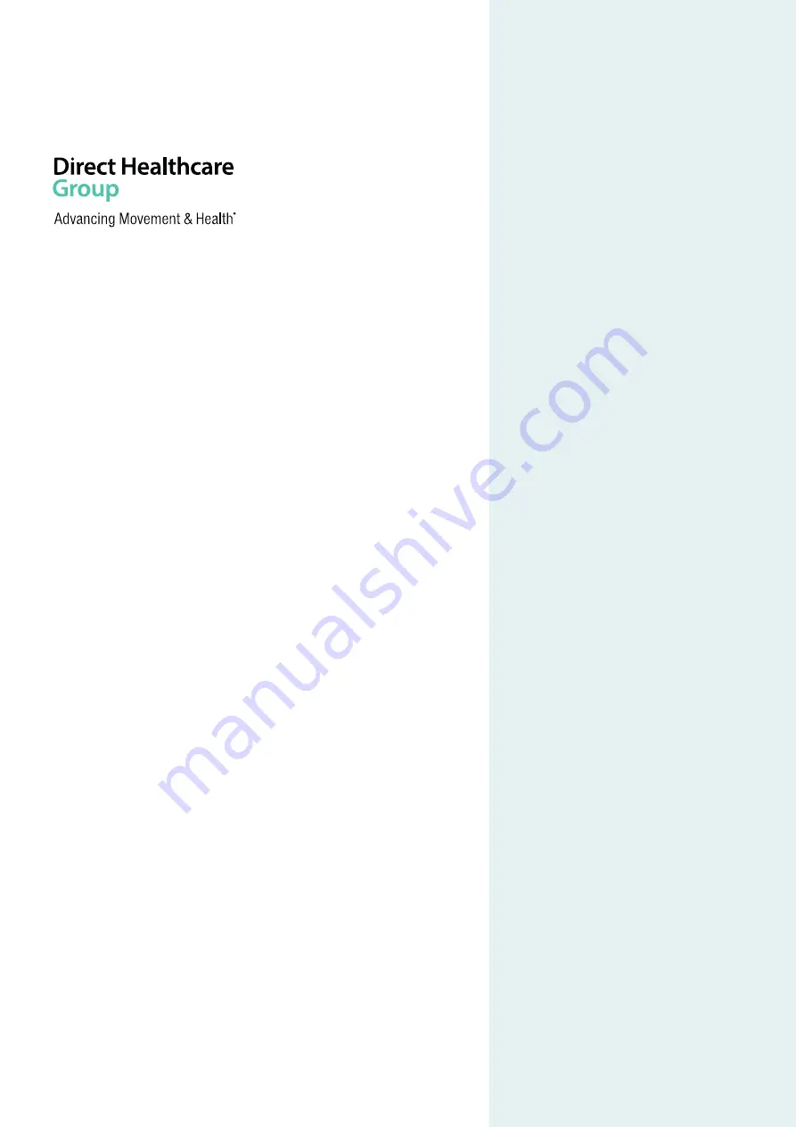 Direct Healthcare Group Mover Aqua User & Service Manual Download Page 12