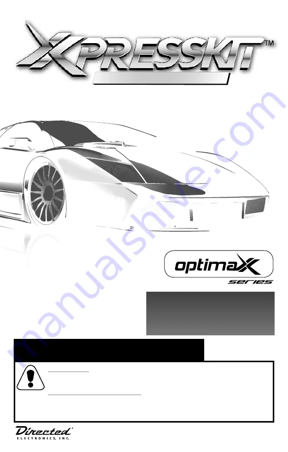 Directed XPRESSKIT optimax Series Installation Manual Download Page 1