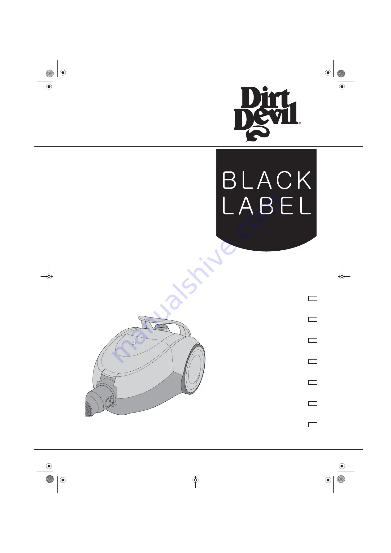 Dirt Devil BLACK LABEL BG72 Operating Manual Download Page 1