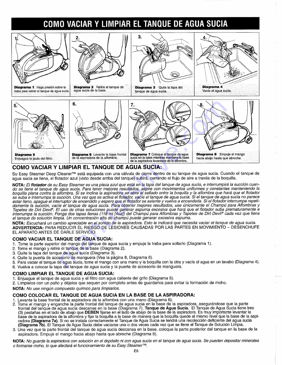 Dirt Devil Easy Steamer Owner'S Manual Download Page 19