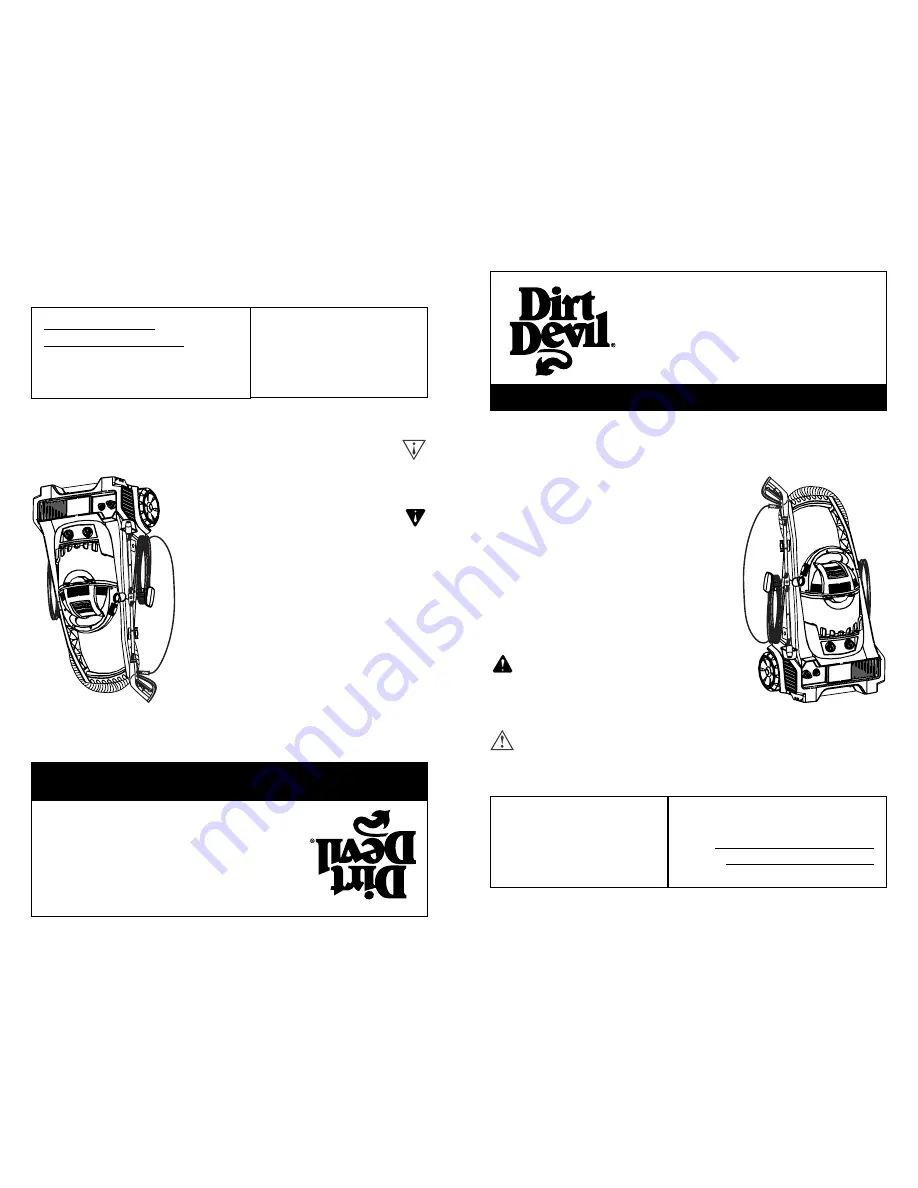 Dirt Devil ND40100 Owner'S Manual Download Page 1