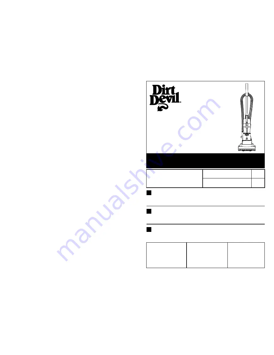 Dirt Devil UD20015 Owner'S Manual Download Page 1