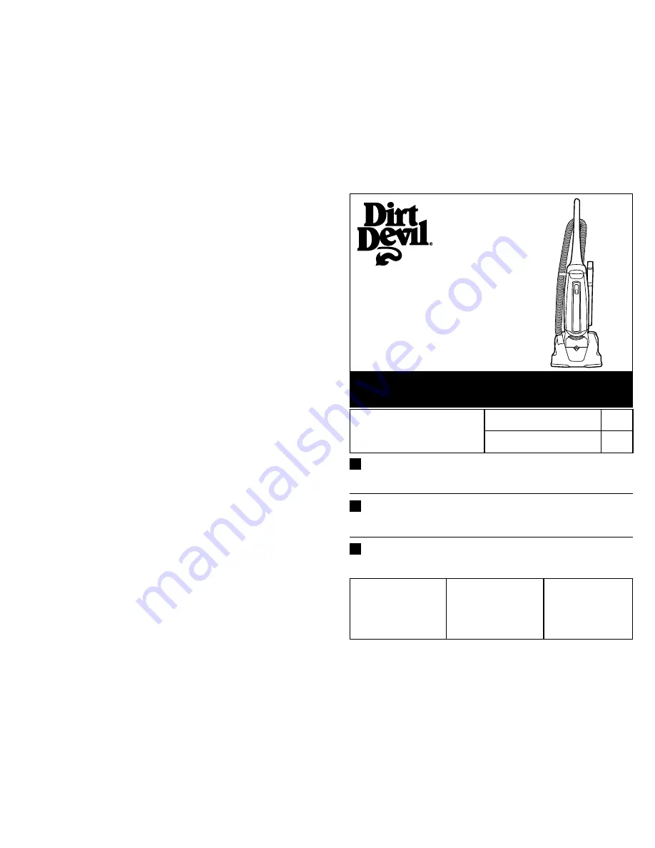 Dirt Devil UD30010 Owner'S Manual Download Page 1