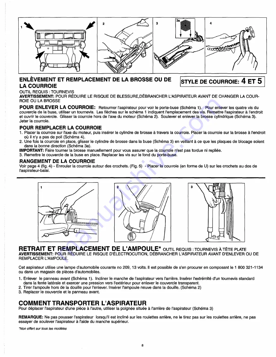 Dirt Devil Upright vacuum Owner'S Manual Download Page 21