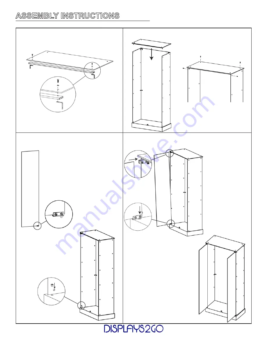 Displays2go Glass Display Case IFDC8040 Assembly Instructions Download Page 2