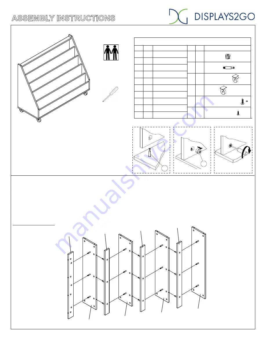 Displays2go RWDRYERS5 Assembly Instructions Download Page 1