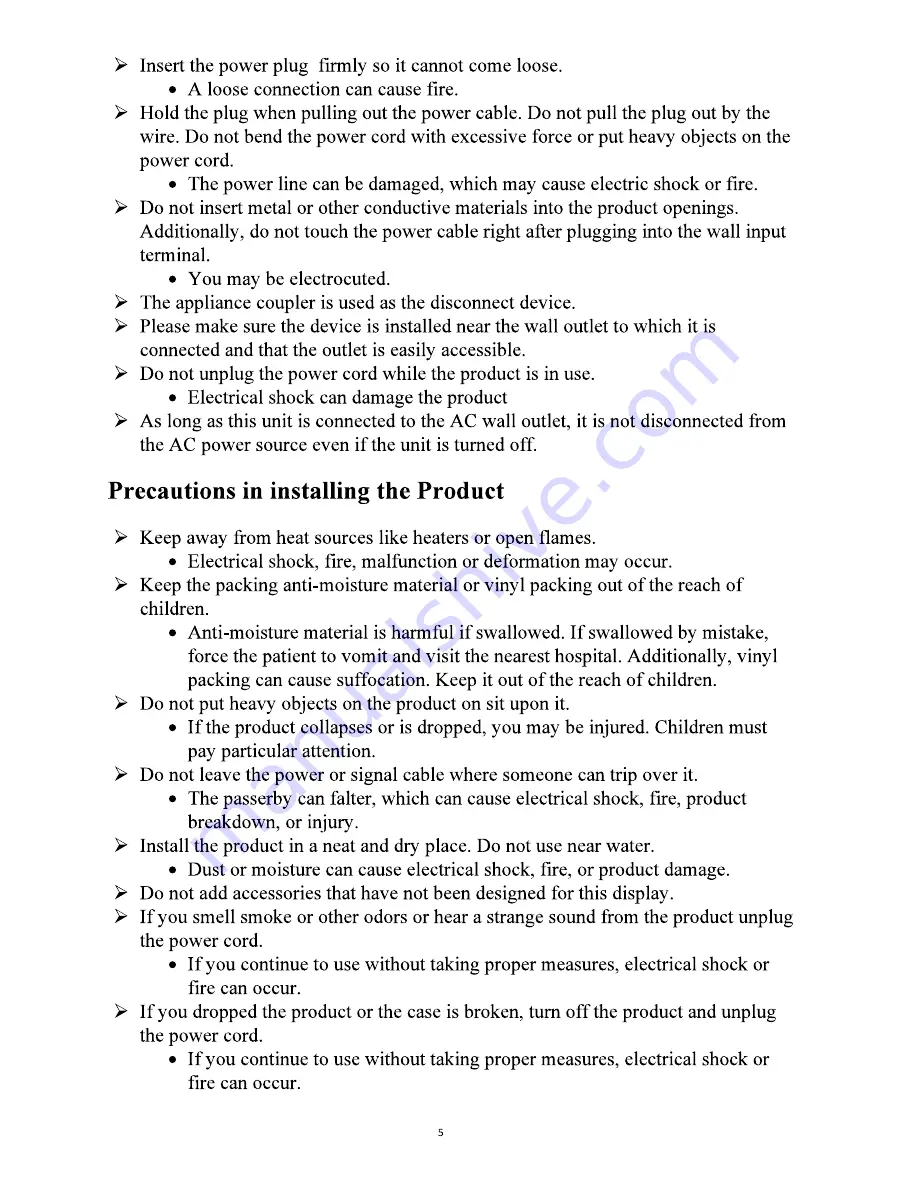 Displays2go VW22BDL49 User Manual Download Page 5