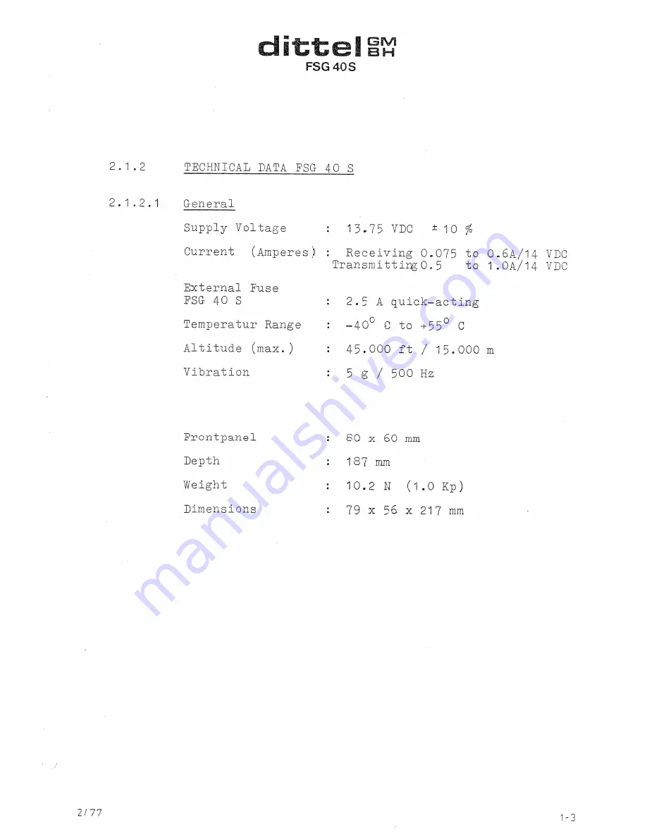 Dittel FSG 40S Manual Download Page 10