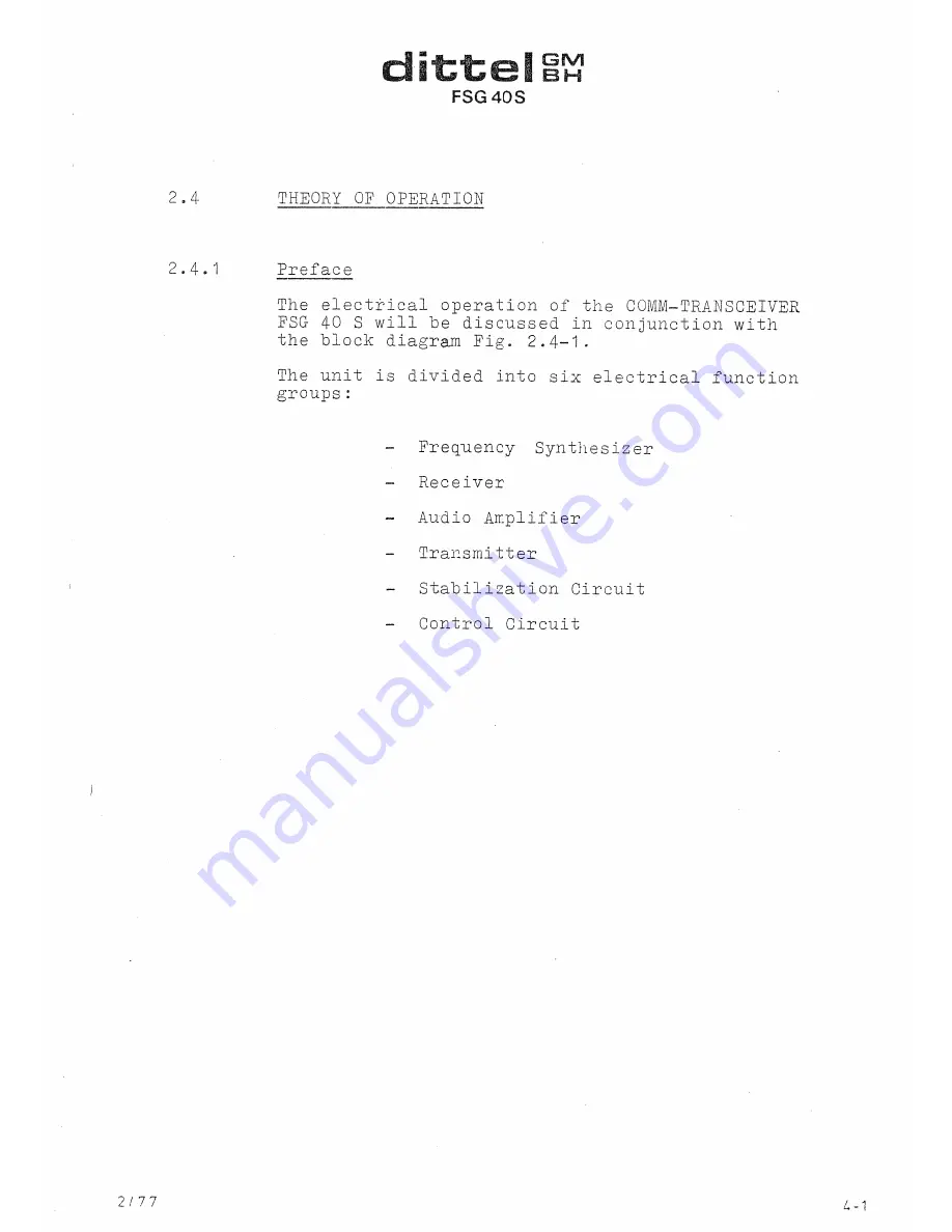 Dittel FSG 40S Manual Download Page 32