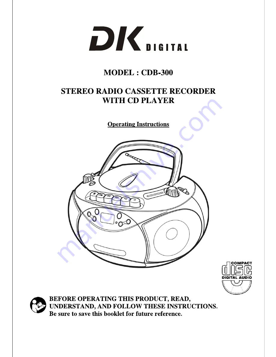 DK Digital CDB-300 Operating Instructions Manual Download Page 1