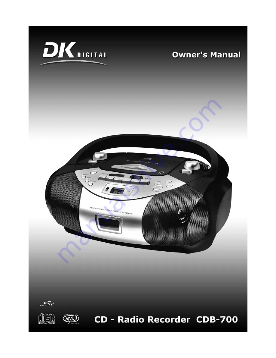 DK Digital CDB-700 Owner'S Manual Download Page 1