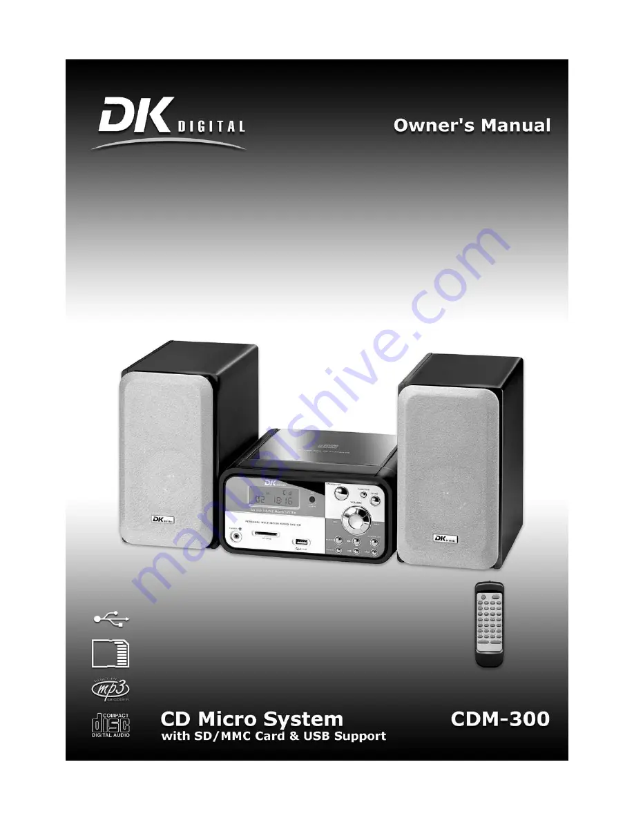 DK Digital CDM-300 Owner'S Manual Download Page 1