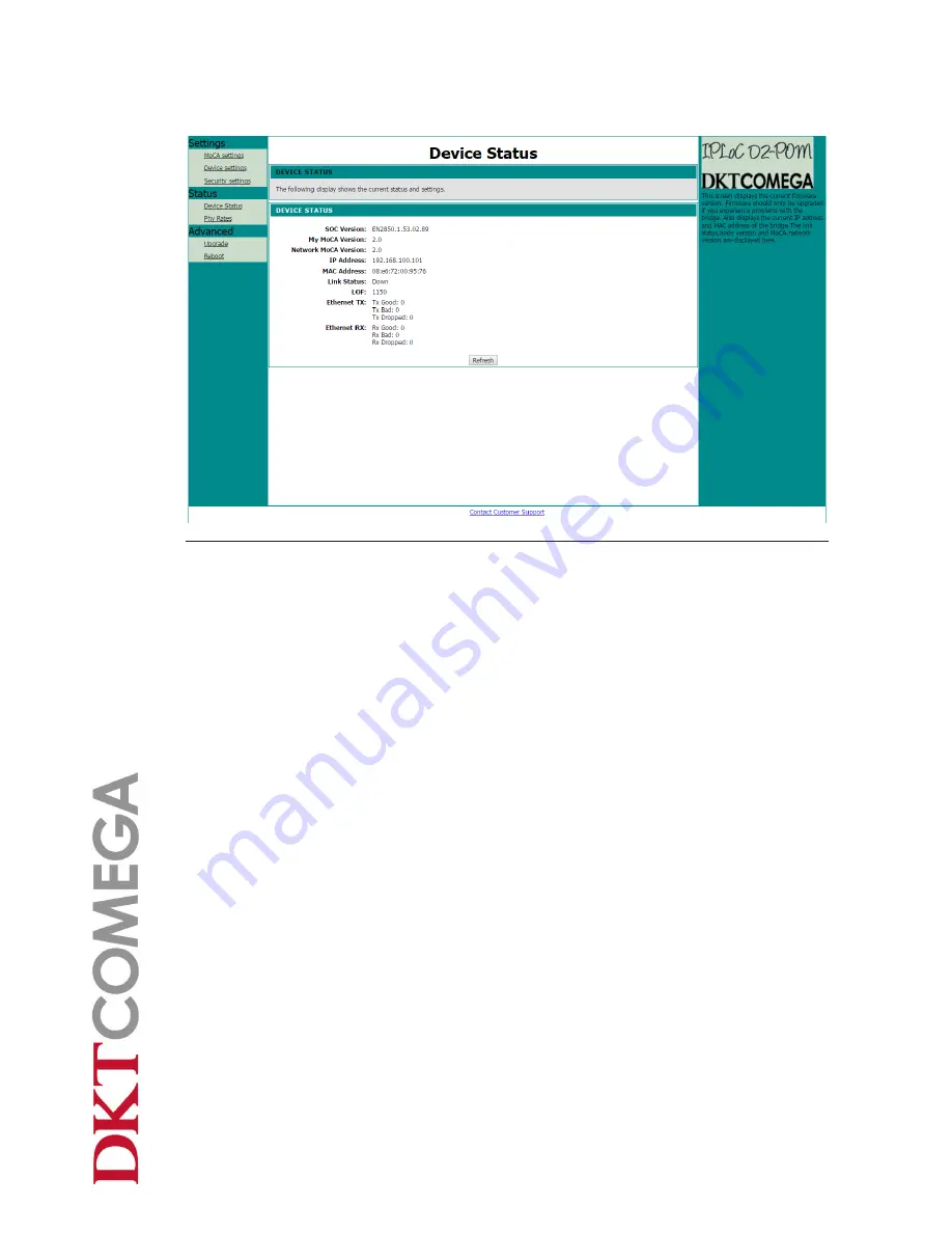 DKT Comega IPLoC D2-POM User Manual Download Page 14