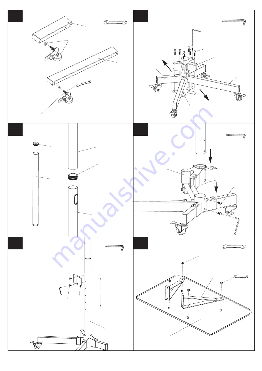 DMP Electronics TV Trolley Stand Assembly Instructions Manual Download Page 4