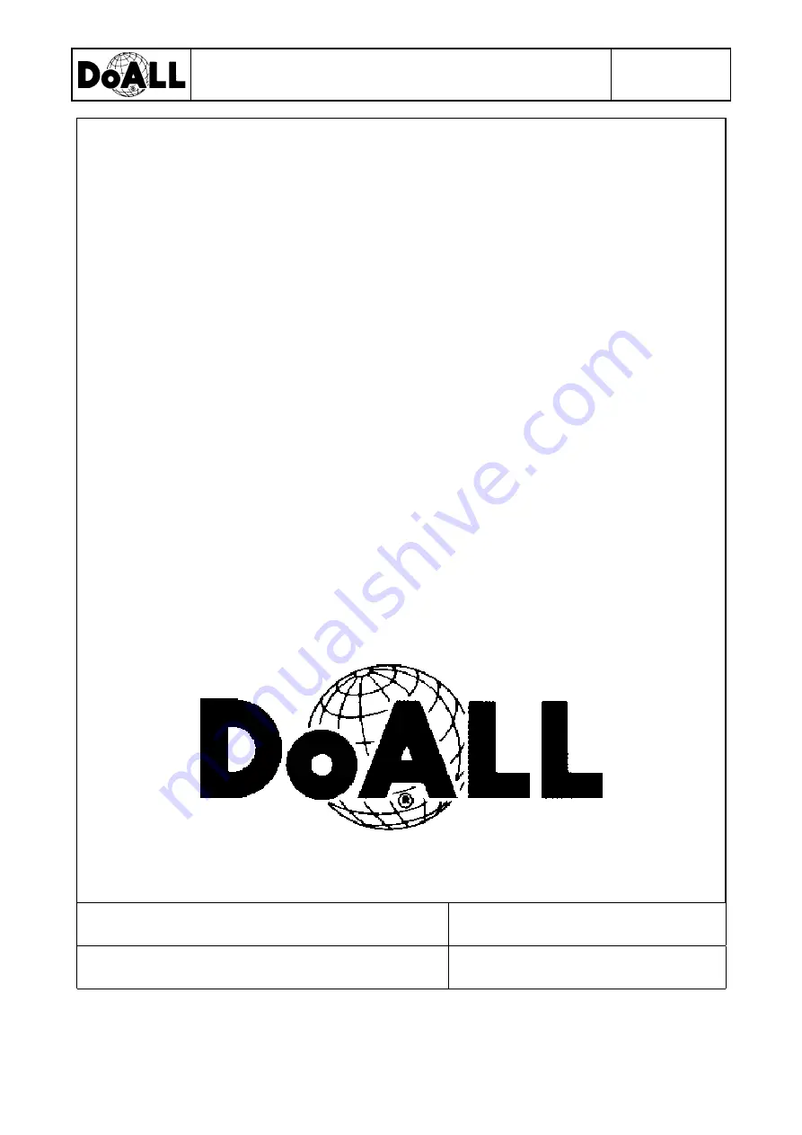 DoAll 21117 Instruction & Parts Manual Download Page 1