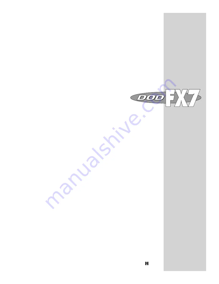 DOD FX7 Owner'S Manual Download Page 1