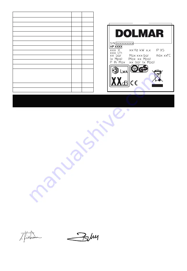 Dolmar HP-450 Instruction Manual Download Page 66