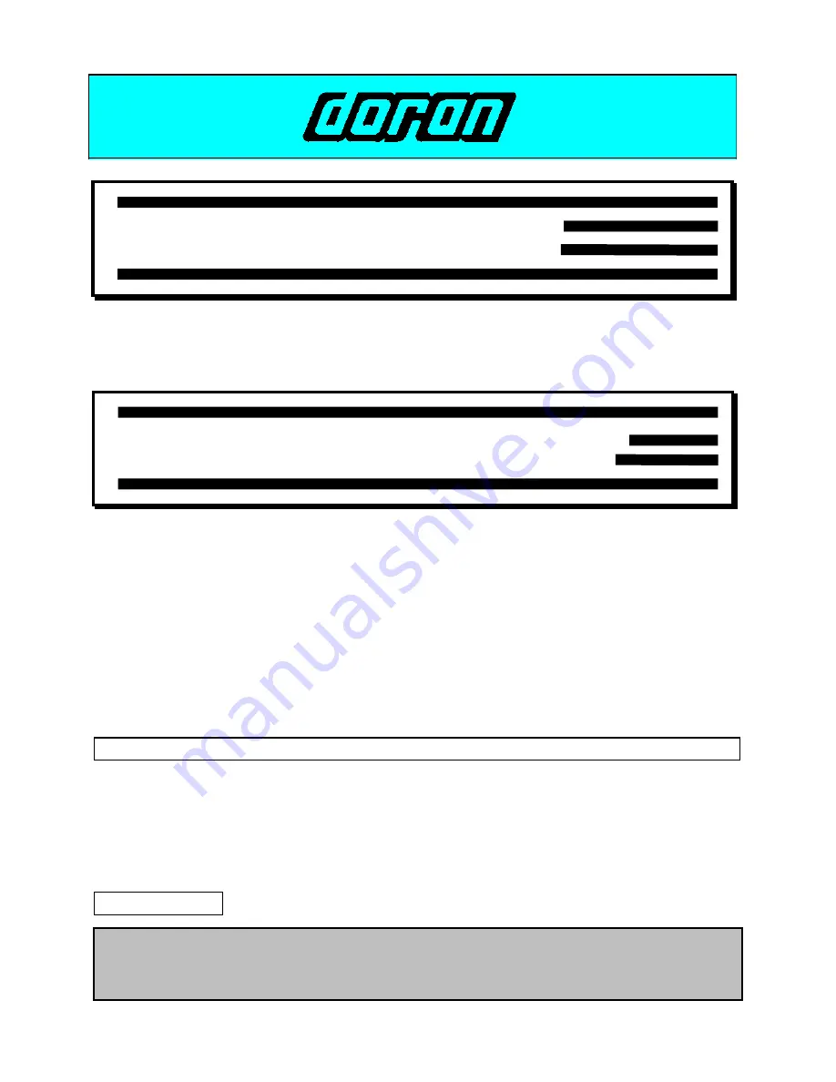 Doran 7000XL Operator'S Manual Download Page 1