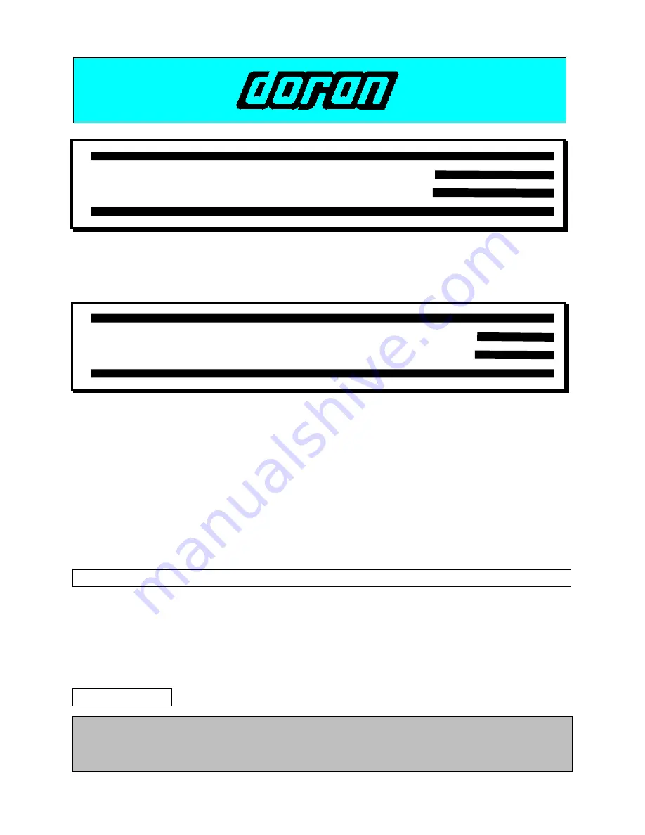 Doran 8000XL Operator'S Manual Download Page 1